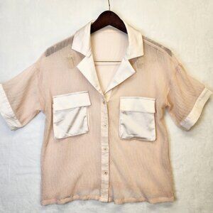 Nasty Gal Blouse Womens 4 Champagne Pockets